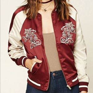 Forever 21 embroidered bomber jacket